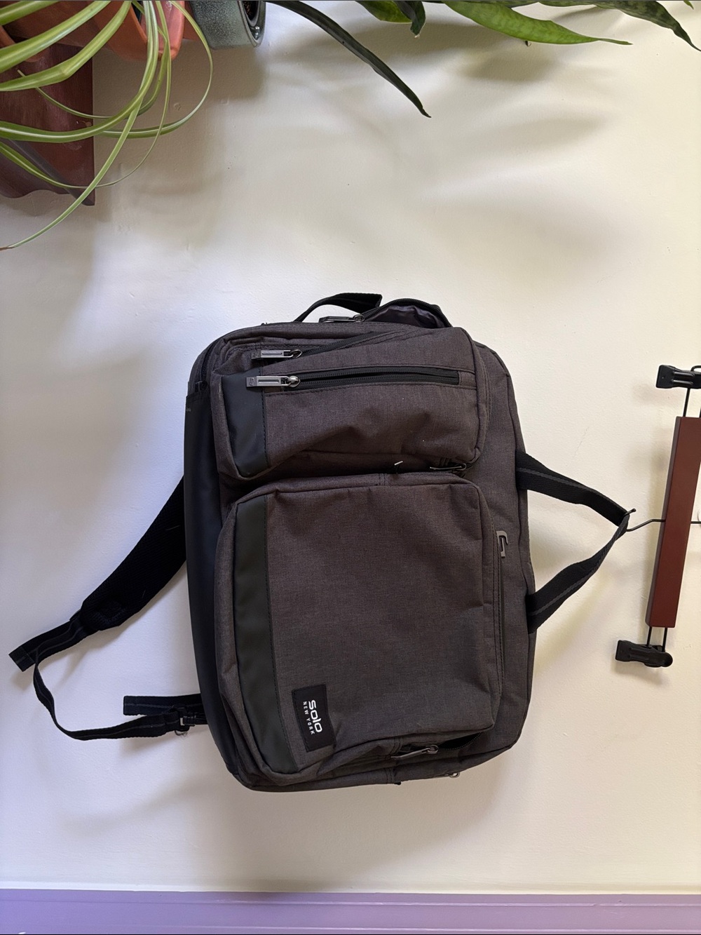 solo Gray Men's Laptop Backpack with Front Organizer Pockets